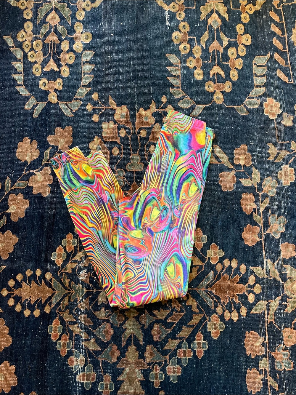Vintage American Apparel Psychedelic Velvet Rainbow Leggings